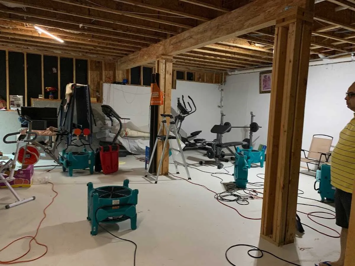 Basement drying equipment setup for Odor Removal & Deodorization in Gages Lake